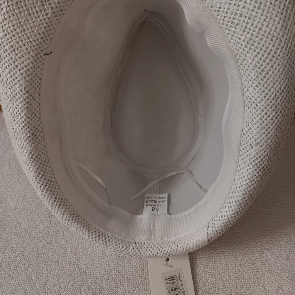 White Fedora with Tropical Band